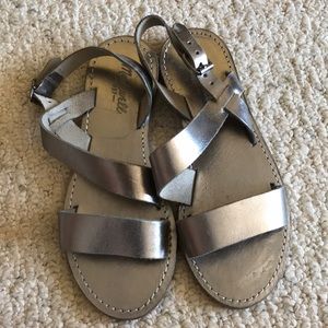 Madewell silver flat sandals